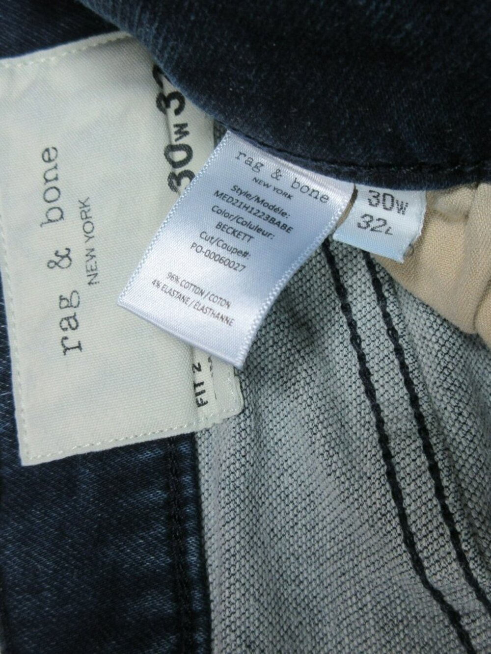 rag & bone mens dark wash distressed slim fit 2 jeans 30x32 - Picture 5 of 12
